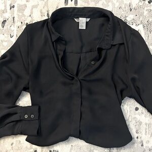 Midnight Blue Button-up Blouse